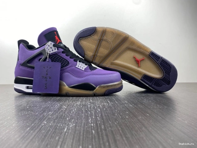 One Kick Jordan and LN4 Family) 766296 Retro 4 Purple (Friends Travis Scott 0713
